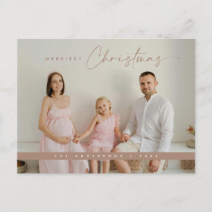 Postale Carte de vœux de Noël contemporaine, photo de fami