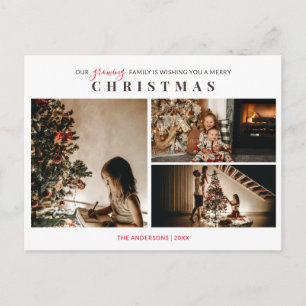Postale Carte de vœux de Noël joyeux avec photo de Famille