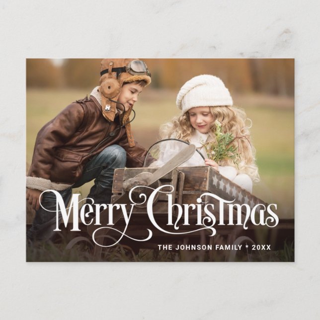 Postale Carte de voeux de Noël PHOTO moderne Budget (Devant)
