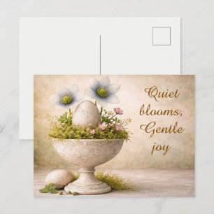 Postale Carte de vœux de Pâques minimale florale de printe