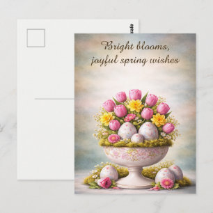 Postale Carte de vœux de Pâques Tulipes Floral Printemps
