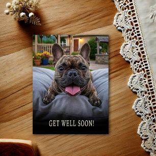 Postale Carte de vœux de rétablissement pour Bouledogue Fr