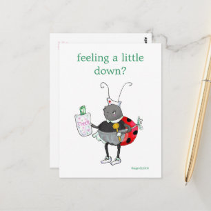 Postale Carte de vœux de rétablissement pour coccinelle