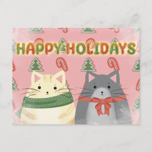 Postale Carte de vœux de vacances pour chats