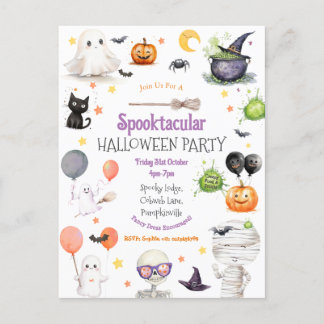 Postale Carte de vœux d'Halloween pour enfants mignons