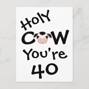 Postale Carte de vœux drôle de sainte vache vous avez 40 a