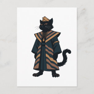 Postale Carte de vœux du chat noir Pharaoh