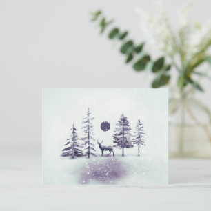 Postale Carte de vœux festive d'art de Noël de renne minim
