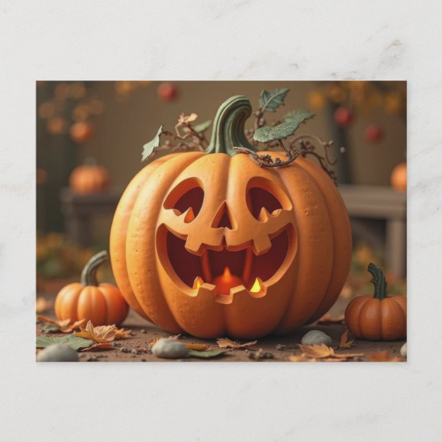 Postale Carte de voeux Halloween citrouille déplaisant (Devant)