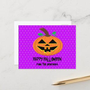 Postale Carte de vœux Halloween citrouille joyeuse