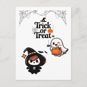Postale Carte de vœux Halloween fantôme mignonne