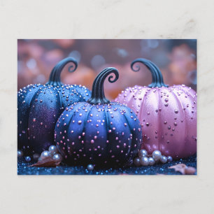 Postale Carte de voeux Halloween Parties scintillant noire