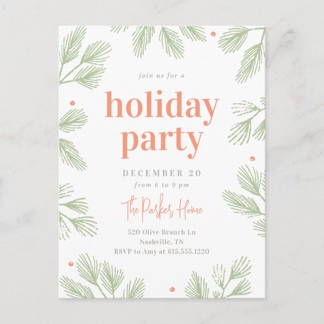 Postale Carte de vœux hivernale modifiable pour fête de va (Devant)