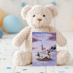 Postale Carte de vœux illustrée pour enfants fantaisistes