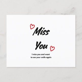 Postale Carte de voeux Miss You