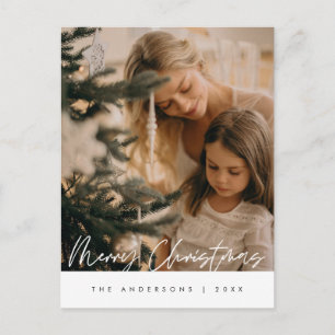 Postale Carte de vœux moderne de Noël avec photo de famill