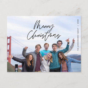 Postale Carte de vœux moderne de Noël avec photo de famill