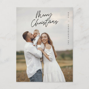 Postale Carte de vœux moderne de Noël avec photo de famill