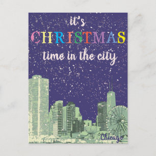 Postale Carte de voeux moderne Elegant Chicago City Skylin