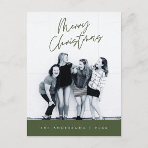 Postale Carte de vœux moderne, Joyeux Noël Photo de famill