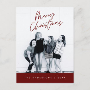 Postale Carte de vœux moderne, Joyeux Noël Photo de famill