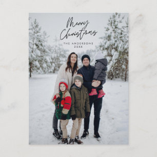 Postale Carte de vœux moderne, photo de famille Joyeux Noë