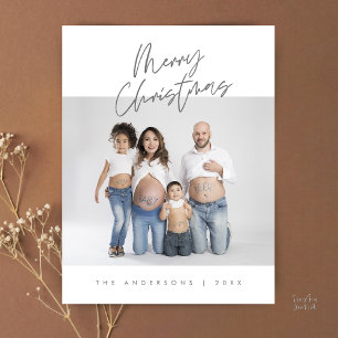 Postale Carte de vœux moderne, photo de famille Joyeux Noë