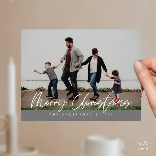 Postale Carte de vœux moderne, photo de famille pour Noël