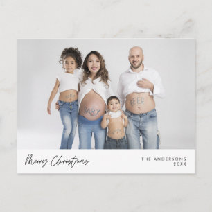 Postale Carte de vœux moderne, photo de famille pour Noël