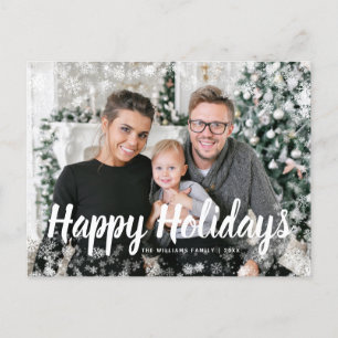 Postale Carte de vœux neigeuse pour les Fêtes