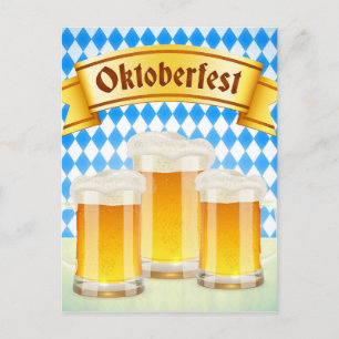 Postale Carte de voeux Oktoberfest avec bière