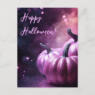 Postale Carte de voeux parties scintillant Citrouilles Hal