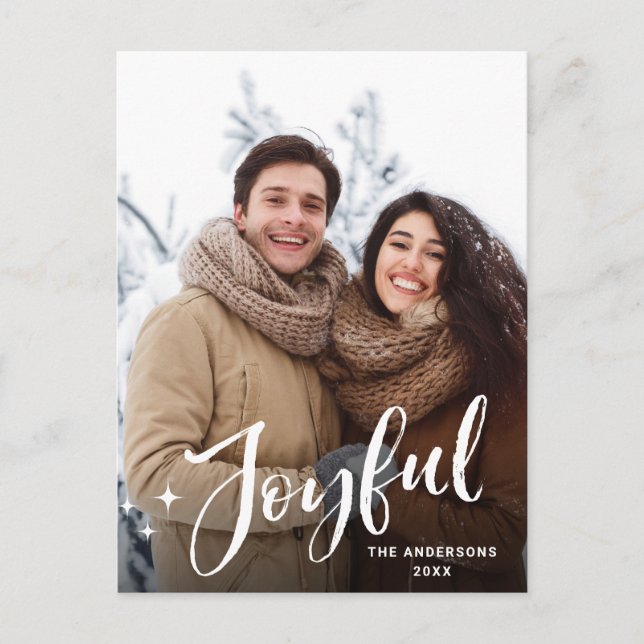 Postale Carte de vœux photo de Noël simplement moderne (Devant)