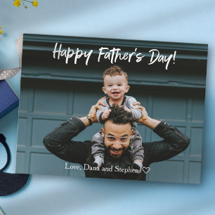 Postale Carte de vœux photo minimale pour la fête des père