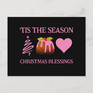 Postale Carte de vœux PINK CHRISTMAS BLESSINGS