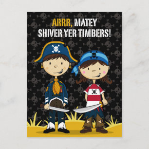 Postale Carte de voeux Pirates mignonnes