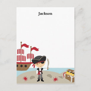 Postale Carte de vœux plate Pirate Mignon