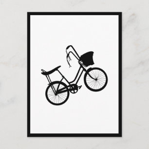 Postale Carte de voeux pliée Roue (Noire) des années 80