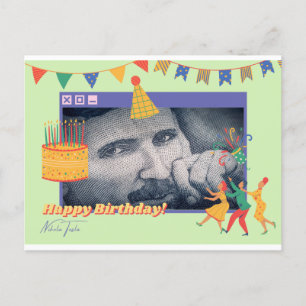 Postale Carte de voeux pour l'anniversaire de Nikola Tesla