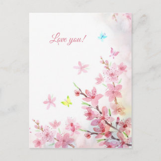 Postale Carte de voeux Printemps Sakura