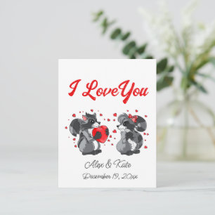 Postale Carte de voeux Valentines Raccoon