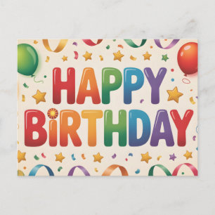 Postale Carte de vœux vibrante et colorée pour un joyeux a