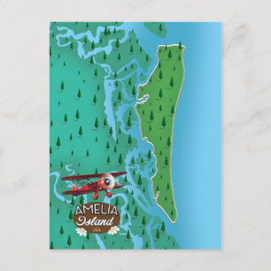 Postale Carte de voyage Amelia Island Florida.