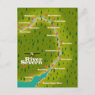 Postale Carte de voyage de la rivière Severn au pays de Ga