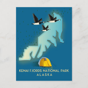 Postale Carte de voyage du parc national des fjords de Ken
