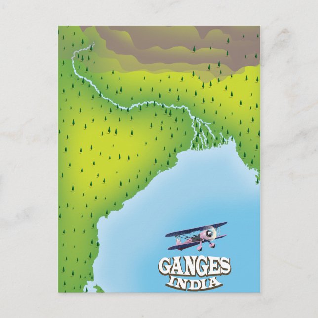 Postale Carte de voyage Ganges Inde (Devant)