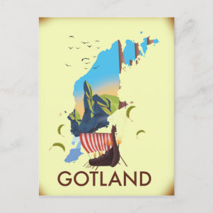 Postale Carte de voyage Viking de la mer Baltique de Gotla