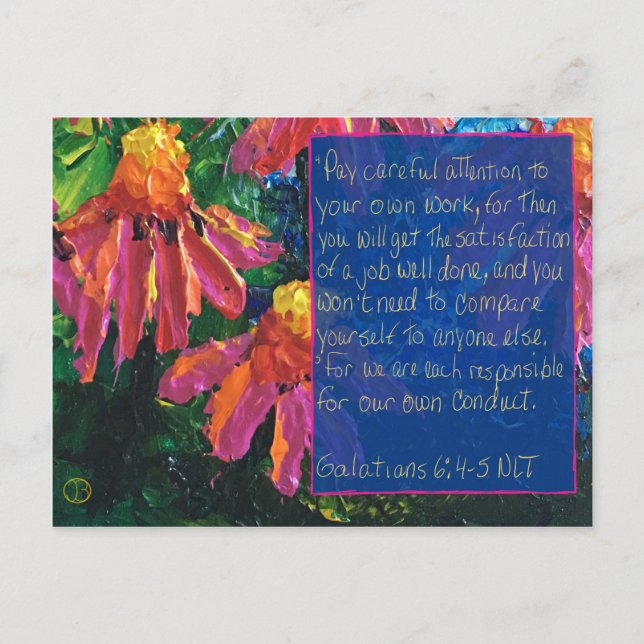 Postale Carte d'écriture Galates 6:4-5 (Devant)