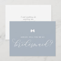 Carte Demande Demoiselle d'Honneur Dusty Blue Bow