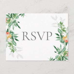 Postale carte d'enceinte de verger d'été rsvp